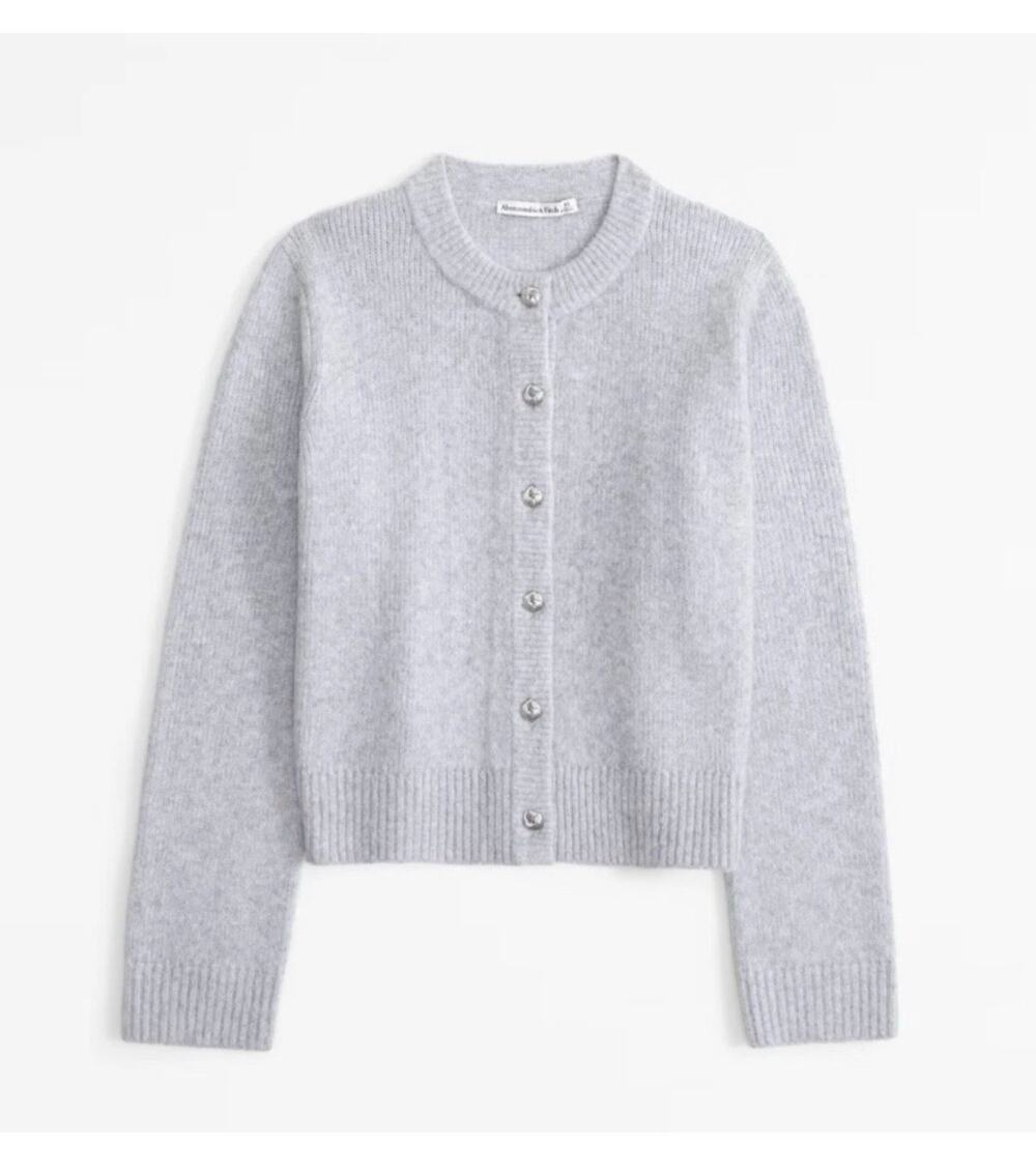 Abercrombie A&F women's CREW cardigan sweater sz M button down gray soft NWOT